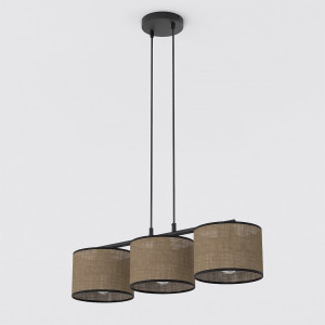 Lampa wisząca Emibig Eco 3 brązowa z brązowym kloszem 3×E27