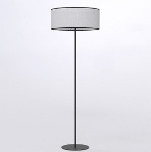 Lampa podłogowa Emibig Eco szara z szarym abażurem 1×E27