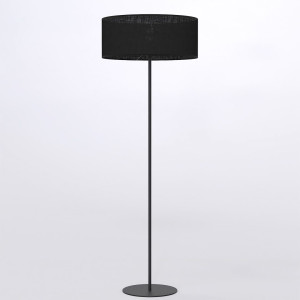 Lampa podłogowa Emibig Eco czarna z czarnym abażurem 1×E27