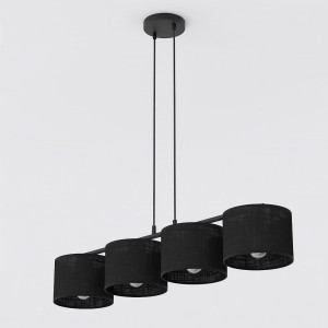 Lampa wisząca Emibig Eco czarna z czarnym kloszem 4×E27