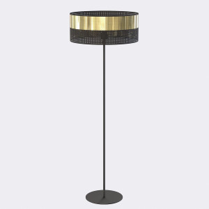 Lampa podłogowa Emibig Lux czarna ze złotym kloszem 1×E27