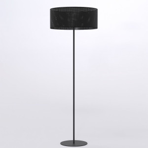 Lampa podłogowa Emibig Lux czarna z czarnym abażurem 1×E27