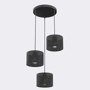Lampa wisząca Emibig Lux 3 Premium czarna z czarnym kloszem 3×E27