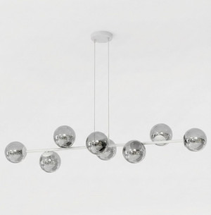 Lampa wisząca Emibig Magnus szara z grafitowym kloszem 8×E14