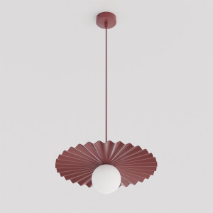 Lampa wisząca Emibig Umbra 1 burgundowa z białym kloszem G9