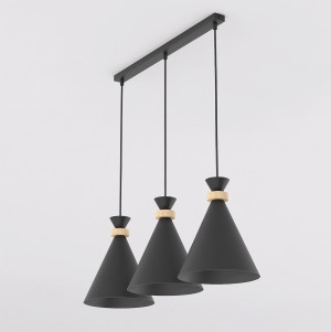 Lampa wisząca Emibig Zero 3 czarna 3×E27