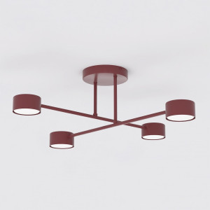 Lampa sufitowa Emibig Halo burgundowa 4×GX53