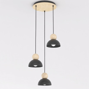 Lampa wisząca Emibig Kaki 3 Premium czarna 3×E27