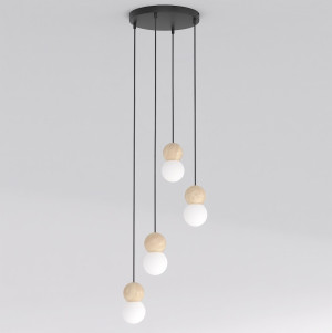 Lampa wisząca Emibig Loop czarna z białym kloszem 4×G9