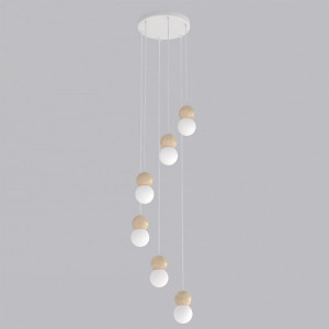 Lampa wisząca Emibig Loop biała 6×G9