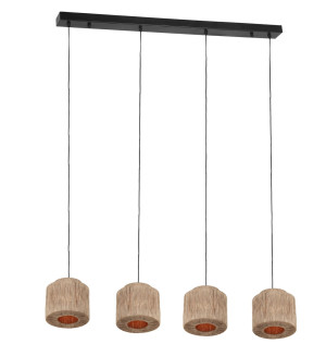 Lampa wisząca Smilla naturalny, czarny E27 366800436 - Trio