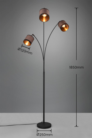 Lampa podłogowa Hecaria Dl041-41553 czarny mat, szary i odcienie szarości E14 - RL