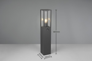 Lampa zewnętrzna stojąca Koriel Dl142401869 antracyt, przezroczysty E27 - Trio