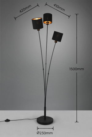 Lampa podłogowa Ikeris Dl979-46333 czarny mat, złoty E14 - RL