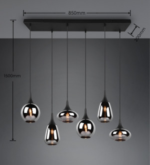 Lampa wisząca Vestari Dl632317000 czarny mat, chrom E14 - Trio