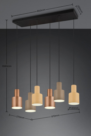 Lampa wisząca Elior Dl617319400 ciemnoszary, beżowy E27 - Trio