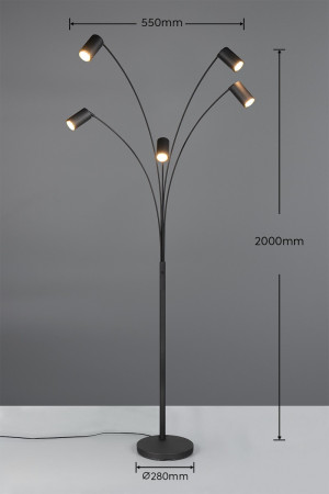 Lampa podłogowa Vantos Dl532412400 czarny mat GU10 - Trio