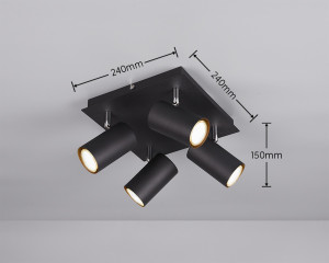 Reflektor Vantos Dl432802430 czarny mat GU10 - Trio