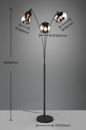 Lampa podłogowa Vestari Dl332417000 czarny mat, chrom E14 - Trio