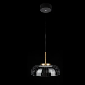 Lampa wisząca Vitrum transparentny, czarny matowy, satynowe złoto 20 cm - Altavola