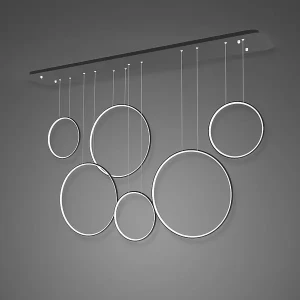 Lampa wisząca Ledowe Okręgi No.8 180 cm 130W 3000K IP44 czarna Altavola Design