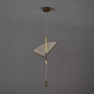 Lampa wisząca Sensu brązowy, transparentny, satynowe złoto 20 cm - Altavola