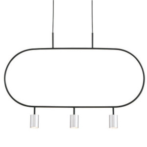 Lampa wisząca Luna 3-punktowa 3W srebrno-czarna Altavola Design