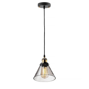 Lampa wisząca New York Loft mosiądz, dymny 18 cm - Altavola