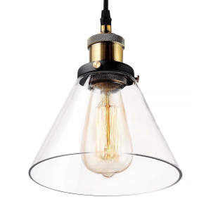 Lampa wisząca New York Loft mosiądz, transparentny 18 cm - Altavola