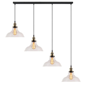Żyrandol New York Loft mosiądz, transparentny 128 cm - Altavola