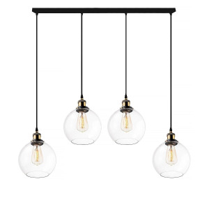 Żyrandol New York Loft mosiądz, transparentny 20 cm - Altavola