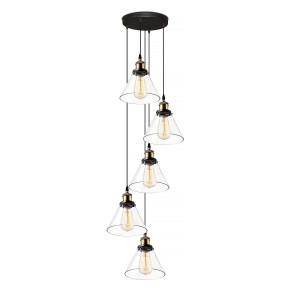 Żyrandol New York Loft mosiądz, transparentny 43 cm - Altavola