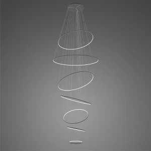 Lampa wisząca Ledowe Okręgi No.7 czarna 3000K ściemnialna 245W Altavola Design