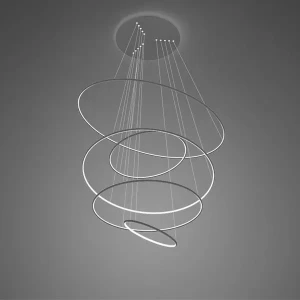 Lampa wisząca Ledowe Okręgi No.5 150 cm 3000K czarna ściemnialna 280W Altavola Design