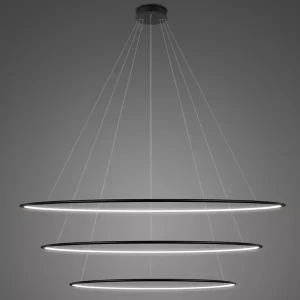 Lampa wisząca Ledowe Okręgi No.3 180 cm 4000K czarna 170W Altavola Design