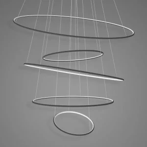 Lampa wisząca Ledowe Okręgi No.5 120 cm 3000K czarna ściemnialna 151W Altavola Design