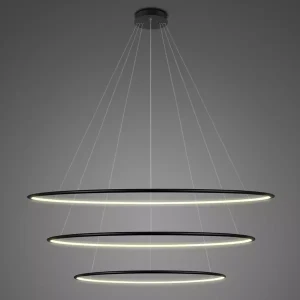 Lampa wisząca Ledowe Okręgi No.3 120 cm 4000K czarna ściemnialna 113W Altavola Design