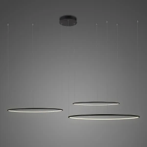 Lampa wisząca Ledowe Okręgi No.3 100 cm 4000K czarna ściemnialna 91W Altavola Design