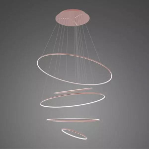 Lampa wisząca Ledowe Okręgi No.5 różowe złoto 150cm - Altavola