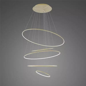 Lampa wisząca Ledowe Okręgi No.5 150 cm 3000K złota 192W Altavola Design