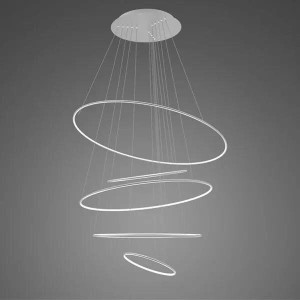 Lampa wisząca Ledowe Okręgi No.5 srebrny 150cm - Altavola