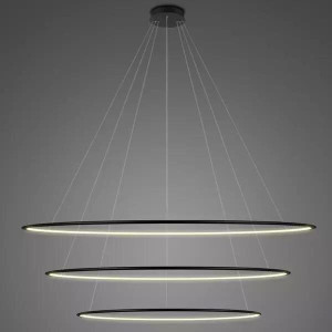 Lampa wisząca Ledowe Okręgi No.3 180 cm 3000K czarna 170W Altavola Design