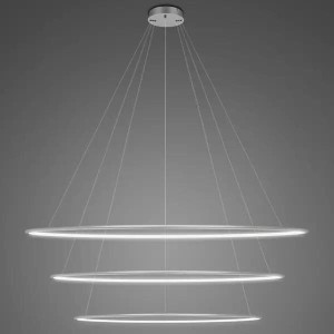 Lampa wisząca Ledowe Okręgi No.3 150 cm 4000K srebrna 139W Altavola Design