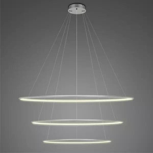 Lampa wisząca Ledowe Okręgi No.3 100 cm 3000K srebrna 91W Altavola Design