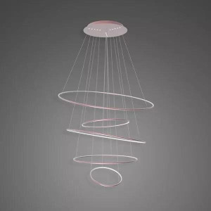 Lampa wisząca Ledowe Okręgi No.5 różowe złoto 120cm - Altavola
