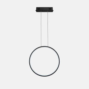 Lampa wisząca Ledowe Okręgi No.1 X 40 cm czarna 3000K ściemnialna 15W Altavola Design
