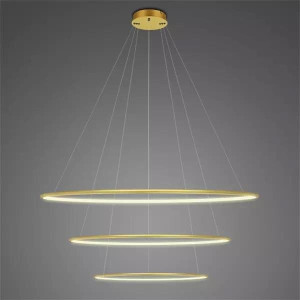 Lampa wisząca Ledowe Okręgi No.3 150 cm 3000K ściemnialna złota 139W Altavola Design