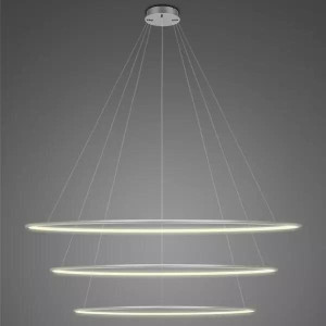 Lampa wisząca Ledowe Okręgi No.3 150 cm 3000K srebrna DALI Altavola Design