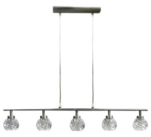 Lampa wisząca Candellux Gira satyna nikiel z kryształowym kloszem G9