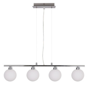 Lampa wisząca Candellux Raisa chromowa z białym kloszem 4×G9